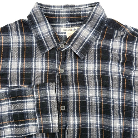 Carbon2Cobalt Men's Large Long Sleeve Button Up Multicolor Striped‎ Cotton Shirt - Picture 1 of 5
